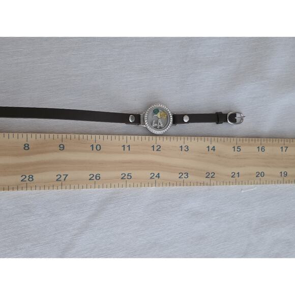 Origami Owl Wrap Bracelet Crystal Charms Adjustable Brown Margarita - Picture 6 of 10